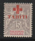 TAHITI - N°35 ** (1915) Croix Rouge : 15c Gris - Nuovi