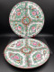 MACAU Assiettes Déco X2 1965 Porcelaine Chinoise 26cm Peint à La Main Pivoine Or Vert Rose  #240045 - Arte Asiático