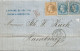 FRANCE ANNEE 1867 N°28+29x2  DU HAVRE PORT POUR HAMBOURG 20 08 70 TB - 1863-1870 Napoleon III With Laurels