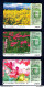 Lot Of Three Used Phone Cards . Id CARD. Flowers - Corée Du Sud