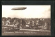 AK Rüstringen, Zeppelin über Rosenstrasse In Villenkolonie  - Zeppeline