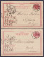 Suède - Lot De 2 EP CP 10ö Càd GOTEBORG 1882 & 1883 Pour PORTO Portugal - Voir Scans - Interi Postali