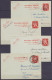 Ensemble De 12 EP CP 1F Vermillon Surcharges Locales "-10%" (ém. Van Acker) + Surcharge Rouge [35c] à La Timbreuse - Dif - Postcards 1934-1951