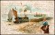 Ansichtskarte  Künstlerkarte Goldsonne Frau Schiffe Meer 1899 - Before 1900