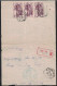 TONKIN - HANOI A - RECETTE AUXILIAIRE - LETTRE RECOMMANDEE - LE 26-10-1945 - AFFRANCHISSEMENT VERSO - BILLET D'AVERTISS - Storia Postale