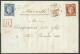 No 4 + 6, Obl Grille Sur Lettre Avec Cad D'essai Octogonal  De Lyon 4 Mars 51, Recommandée Pour Marseille, Pièce Superbe - 1849-1850 Ceres