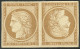 (*) Tête-bêche. No 1d, Bistre-jaune, Paire, Superbe. - RRRR (7 Ex Connus) - 1849-1850 Ceres