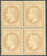 **  No 28B, Bistre Type II, Bloc De Quatre (un Ex *). - TB - 1863-1870 Napoleon III With Laurels