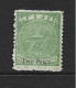 Fiji 1878 - 1890 2d Surcharge On 3d Green VR & Crown Mint - Fidschi-Inseln (...-1970)