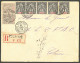 Lettre Cad "Kouandé" Déc 1913 Sur N°3 Paire + 6 (bande De Trois + Deux), Sur Enveloppe Recommandée Pour Cotonou. - TB - Other & Unclassified