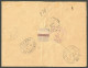 Lettre Cad Bleu "Guadeloupe/Saint Barthelemy" Mars 1901 Sur N°27 + 28 (12) + 30 Bande De Cinq, Sur Enveloppe Recomm. Pou - Otros & Sin Clasificación