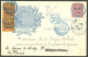 Lettre Cad Bleu "Majunga/Madagascar" Mai 1904 Sur N°53 + 54 Paire Verticale, Sur CP Illustrée Recomm. Pour Paris. - TB - Andere & Zonder Classificatie
