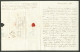 Lettre Griffe Encadrée Bleue "Fort Royal" Au Dos D'une Lettre Avec Texte Daté "Fort Royal 4 Juin 1842", Pour Paris, Au R - Other & Unclassified