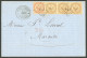 Lettre Losange "MQE" Et Cad "Martinique/St Pierre". CG 3 Bande De Trois + 5, Sur Lettre Pour Marseille, 1871. TB. - Andere & Zonder Classificatie