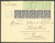 Lettre Cad Bleu "Nlle Calédonie/Houailou". Nos 41(5) + 59(4) Sur Enveloppe Pour Genève, 1909. - TB - Other & Unclassified