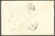 Lettre Losange Ancre Sur CG N°3 + 5, à Côté Cad Octog. Bleu "Col. Fr./Paq. Fr T N°3" 1867, Sur Enveloppe Avec Texte Daté - Sonstige & Ohne Zuordnung