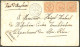 Lettre Losange "OCN" Sur CG N°5 Bande De Trois, à Côté Cad "Taiti(Océanie)/Papeete", 1865, Sur Enveloppe Pour Wintzenhei - Other & Unclassified