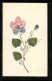 AK Blume Mit Blättern Aus Lebensmittel-Bezugskarten, Collage  - Briefmarken (Abbildungen)