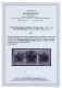 O 1850, 10 Cent. Nero, Tipo I Carta A Mano, Striscia Orizzontale Di Tre, Con Spazio Tipografico Orizzontale Inferiore Su - Lombardo-Venetien