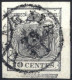 O 1850, 10 Cent. Grigio Nero Carta A Mano Con Spazio Tipografico In Basso, Cert. Enzo Diena, Sass. 2g - Lombardo-Venetien