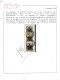 Piece 1850, Frammento Con Striscia Verticale Di Tre 10 Cent. Nero Intenso Carta A Mano Con Spazio Tipografico Tra Il Pri - Lombardy-Venetia