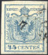 O 1850, 45 Cent. Azzurro Ardesia II°tipo, Usato, Splendido, Firmato Sottoriva, Sass. 11 / 120,- - Lombardo-Veneto