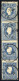 O/pair 1859, II. Emissione 15 Soldi Azzurro II Tipo Striscia Verticale Di Quattro, Annulli C1 "PADOVA, 9/4", Dentellatur - Lombardo-Vénétie