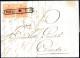 Cover Rovigo, R51 Punti 5, Lettera Del 25.3.1851 Per Ceneda Affrancata Con Due 15 Cent. Rosso Vermiglio I Tipo Carta A M - Lombardo-Veneto