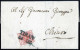 Cover Tirano, (SD Azzurro Punti R1), Su Lettera Del 26.7.1850 Affrancata Con 15 Cent. Rosso Carta A Mano I Tipo Prima Ti - Lombardy-Venetia
