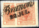 Piece "BRUMOW 22. JUL", 1850, Briefstück Mit Treppenfrankatur 3 + 3 Kr. Karmin Type III, 27 Müllerpunkte, Mi. 3 Xb - Andere & Zonder Classificatie