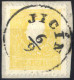 Piece 1858, 2 Kreuzer Gelb In Type II, Briefstück Jicin 6.9., Pracht, Befund Goller, ANK 10 II / 90,- - Autres & Non Classés