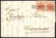 Cover 1850, Lotto Di 15 Lettere Ed Un Frontespizio, Di Cui 14 Affrancata Con 15 Cent. Rosso, Una Con Due Esemplari Del 1 - Lombardo-Vénétie
