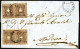 Cover 1860, Lettera Del 3.12.1860 Da San Sepolcro A Modena, Affrancata Con Due Coppie Orizzontali Del 10 Cent. Bruno Del - Toskana