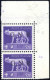 ** 1944, 3,70 L. Violetto In Coppia Verticale Angolo Di Foglio In Alto A Destra, Con Soprastampa "G.N.R." Di Brescia I T - Other & Unclassified