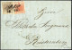 Cover 1850, Brief Von Schio Am 5.5. Nach Reichenberg Frankiert Mit 3 Kreuzer Dunkelzinnoberrot (mit Spuren Einer Papier- - Lombardo-Vénétie