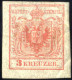 * 1850, 6 Kreuzer Handpapier Ia, Hellrotbraun, Ungebrauchtes Prachtstück Mit Vollem, Frischem Und Quarzlampenreinem Orig - Autres & Non Classés