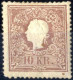 * 1858, 10 Kreuzer Type II, Frisches Prachtstück, Ungebraucht Originalgummi Mit Falzrest, übliche Eckzahnunebenheiten, F - Other & Unclassified