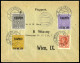 Cover 1918, VERSUCHTER ERSTFLUG KRAKAU-WIEN Am 31.3.1918; 4 Brückenstempel Auf Mit Kompletter Serie Der Flugpostmarken P - Autres & Non Classés