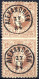 O 1867, 50 Soldi Braun LZ 10 1/2, Im Senkrechtem Paar, Mitte Ungezähnt, Entwertet Mit Zwei Einkreisstempel "ALEXANDRIEN  - Levante-Marken