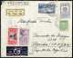 Delcampe - Cover 1949-53, Nice Selection Of Seven Air Mail Letters, Five Of Them Registered, All Directed To Argentina, With Some U - Otros & Sin Clasificación