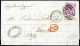 Cover Grossbritannien 1869, Zwei Briefe Und Fünf Große Briefstücke Frankiert Mit 6 P. Violett Mit Plattennummer 8+9 Mit  - Autres & Non Classés
