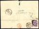 Delcampe - Cover Grossbritannien 1869, Zwei Briefe Und Fünf Große Briefstücke Frankiert Mit 6 P. Violett Mit Plattennummer 8+9 Mit  - Other & Unclassified