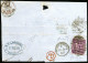 Delcampe - Cover Grossbritannien 1869, Zwei Briefe Und Fünf Große Briefstücke Frankiert Mit 6 P. Violett Mit Plattennummer 8+9 Mit  - Other & Unclassified