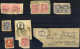 O/piece 1850-1919, Lot Abstempelungen Auf Briefmarken, Zeitungsmarken Und Correspondenzkartenausschnitten, Darunter Vor  - Verzamelingen