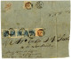 Cover 1850, Cinque Esemplari 45 Cent., Un 15 Cent Più 30 Cent Al Verso Su L'involucro Di Plico Raccomandato Spedito Da " - Lombardo-Vénétie