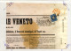 Cover 1859, Giornale L'Indicatore Veneto Del 22 Giugno 1859 Affrancato Con 1,05 Soldi Azzurro Annullato A Penna "TREVISO - Lombardo-Vénétie