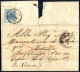 Cover 1857, 45 Cent III°tipo, Carta A Macchina Su Lettera Spedita Da Milano A Vienna, Inizialmente La Lettera Fu Tassata - Lombardo-Vénétie