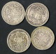 Britische Okkupation, 5 Piaster Silber, 1916, KM 318 Y 40, Schön, 4 Stück - Egitto