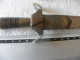 Antique Poignard Couteau Arabe Laiton Bois Et Acier Damas Lame 19.5 Cm - Decotatieve Wapens