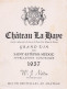 Etiquette Château LA HAYE 1957 SAINT ESTEPHE MEDOC - Bordeaux